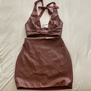 FashionNova Leather Two Piece Set